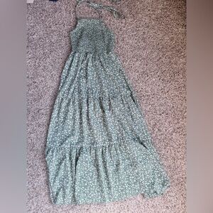 Floral Green Maxi Dress